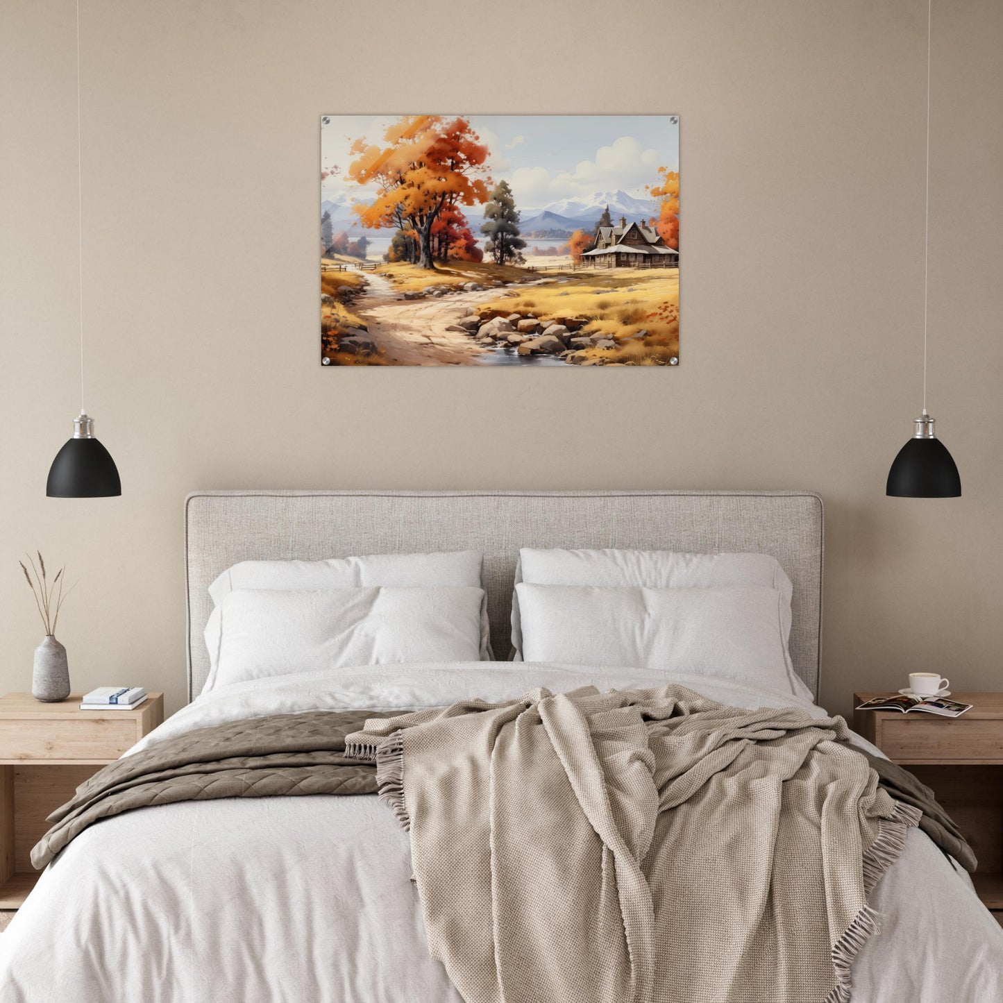 Autumn's Homestead - The Warmth of Seasons - Landscape Art-print-on-acrylic