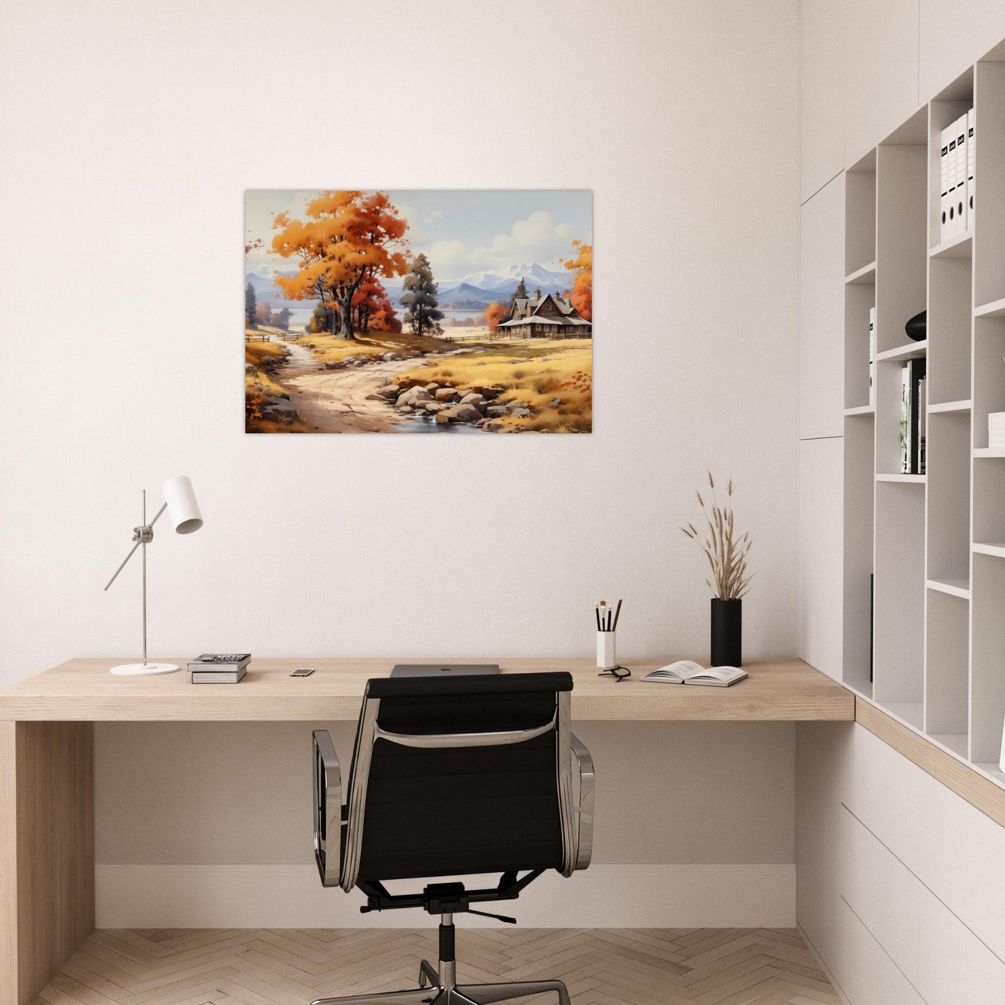 Autumn's Homestead - The Warmth of Seasons - Landscape Art-print-on-foam-board