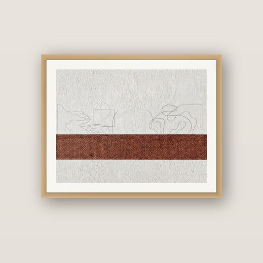 Sienna Strata No. 1 — Large 59×42 cm print in a solid oak frame