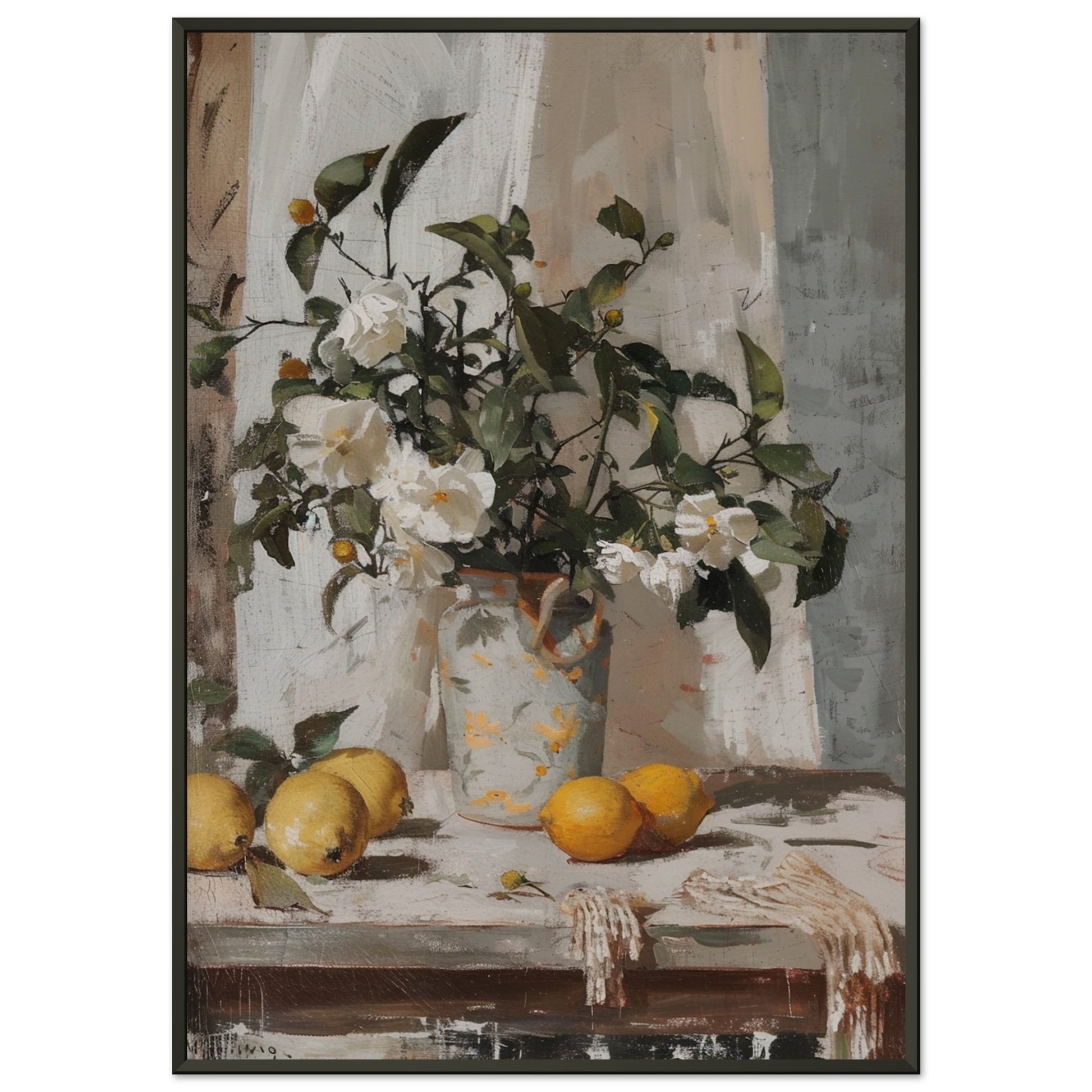 Verdant Harmony - Still life art pieces-print-in-aluminum-frame