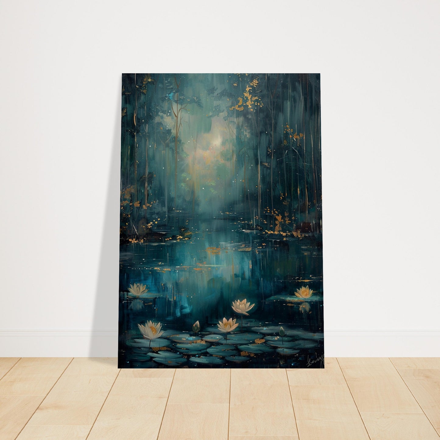 Tranquil Pond - A Serene Water Lily Dreamscape - Fantasy Art-poster