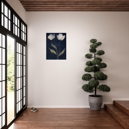 Midnight Blooms - Floral Art-print-on-aluminum