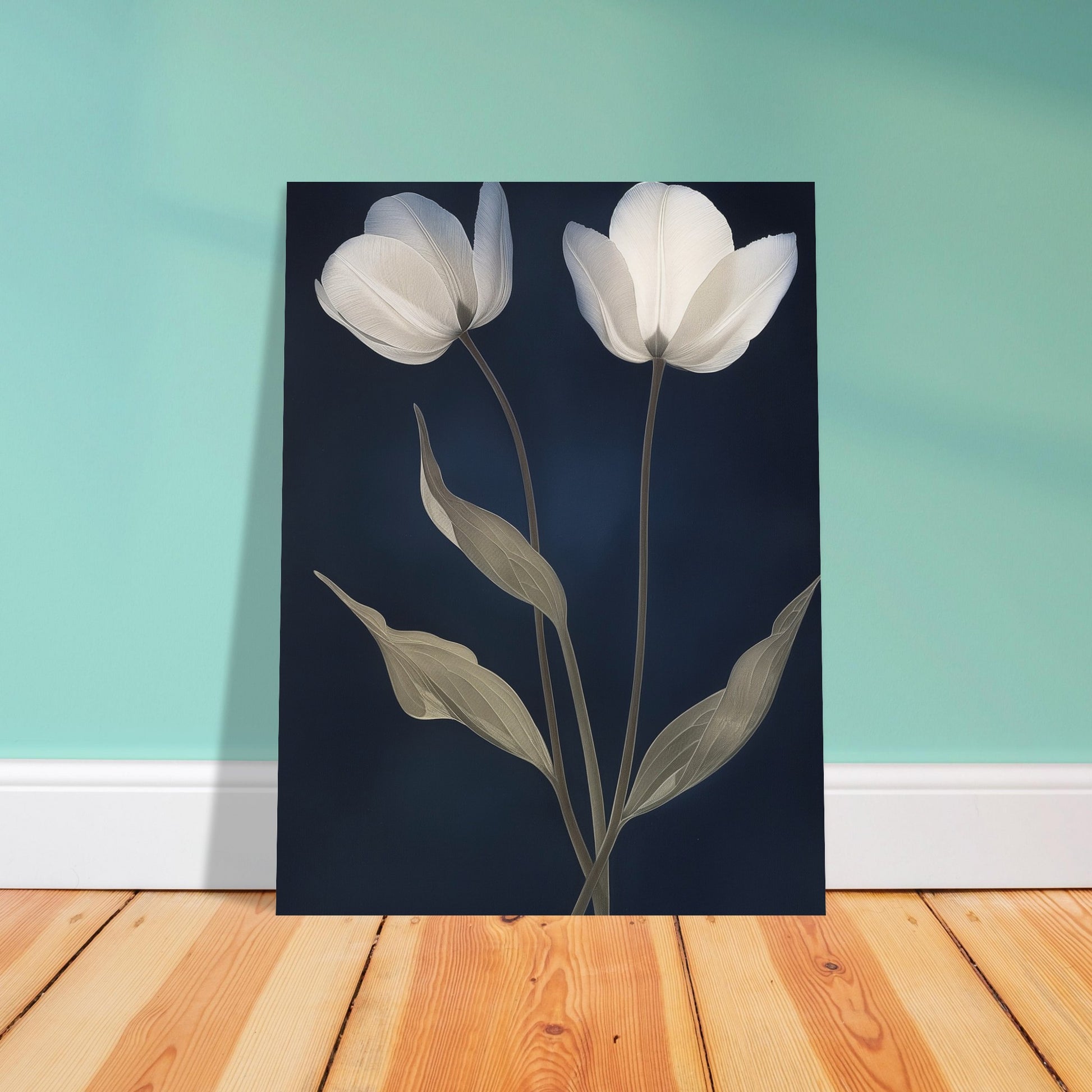 Midnight Blooms - Floral Art-poster