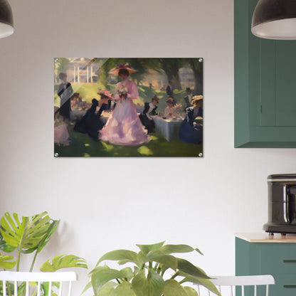 Garden Gala - Elegance Under the Elms - Classic Art-print-on-acrylic