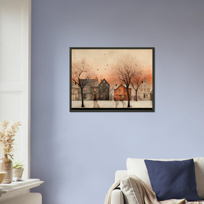 Twilight Repose - Winter in Watercolor - Nature Art-print-in-aluminum-frame