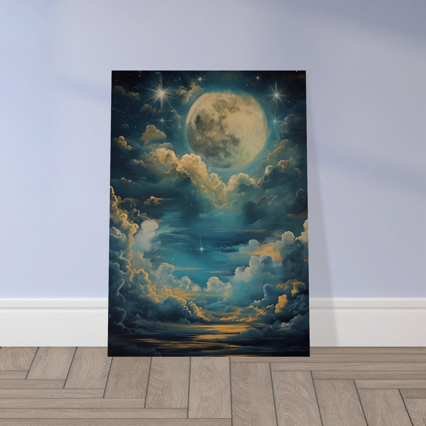 Lunar Sonata - An Evening's Rhapsody in Blue - Fantasy Art-poster