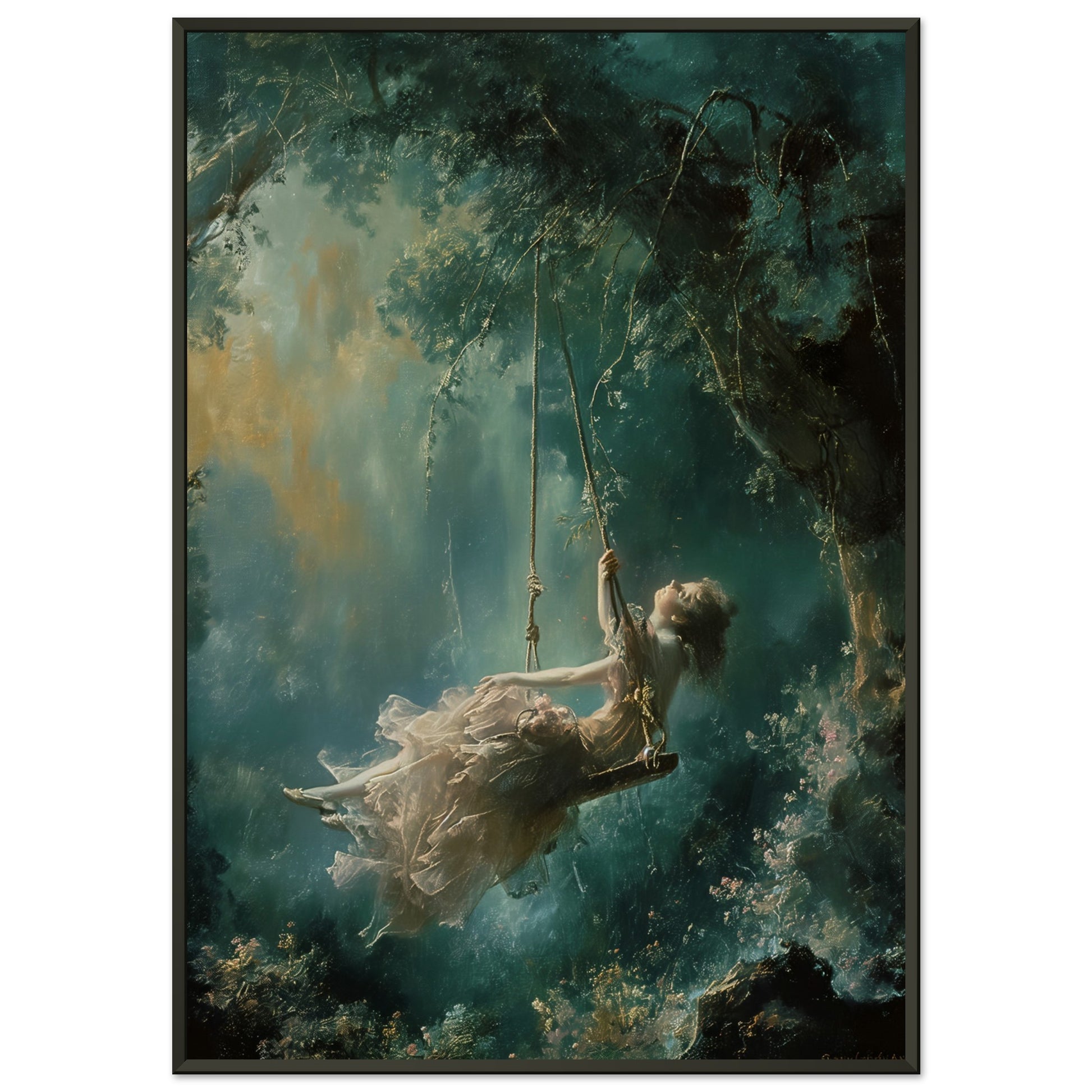 Ethereal Swing - Whispers of Dreams - Classic Art-print-in-aluminum-frame