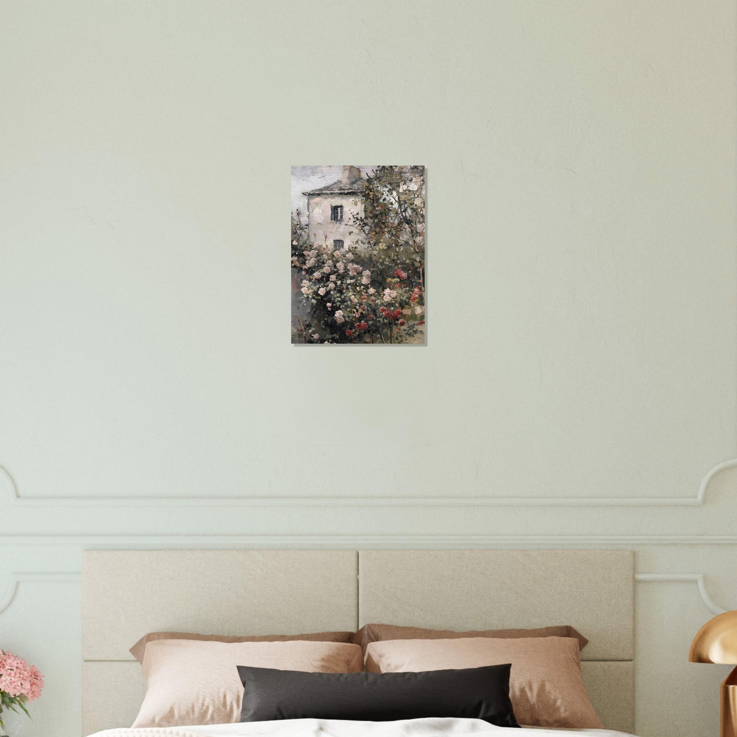 Blossoming Seclusion - The Rose Garden's Secret - Floral Art-print-on-aluminum