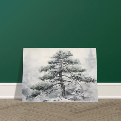 Winter's Sentinel - The Stoic Pine - Landscape Art-poster