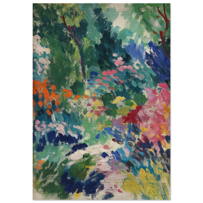 Vibrant Garden Symphony - Abstract Floral Canvas - Abstract Wall Art-print-on-aluminum