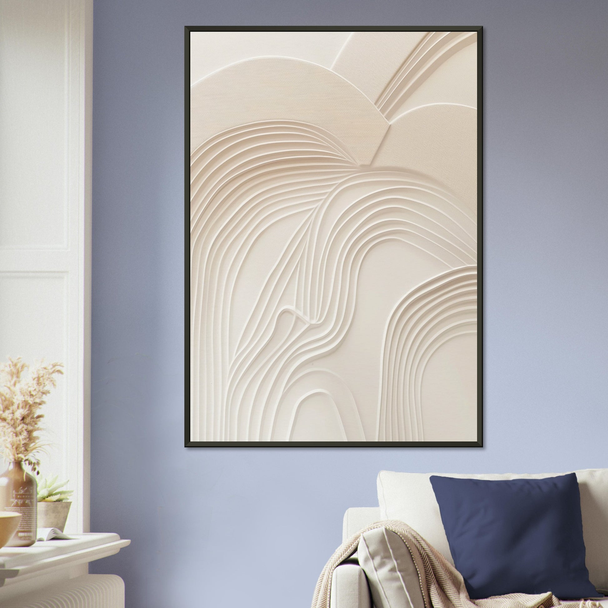 Sculptural Serenity - Abstract wall art-print-in-aluminum-frame