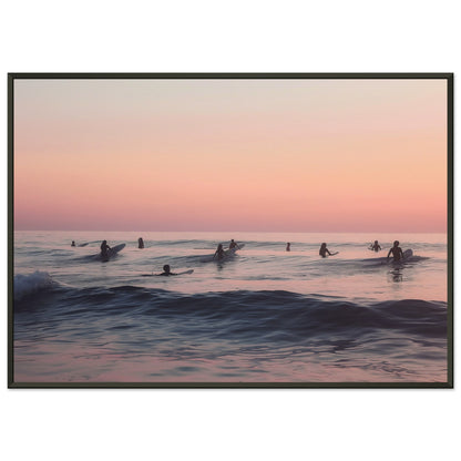 Dusk on the Swells - Serenade of the Surfers - Nature Art-print-in-aluminum-frame