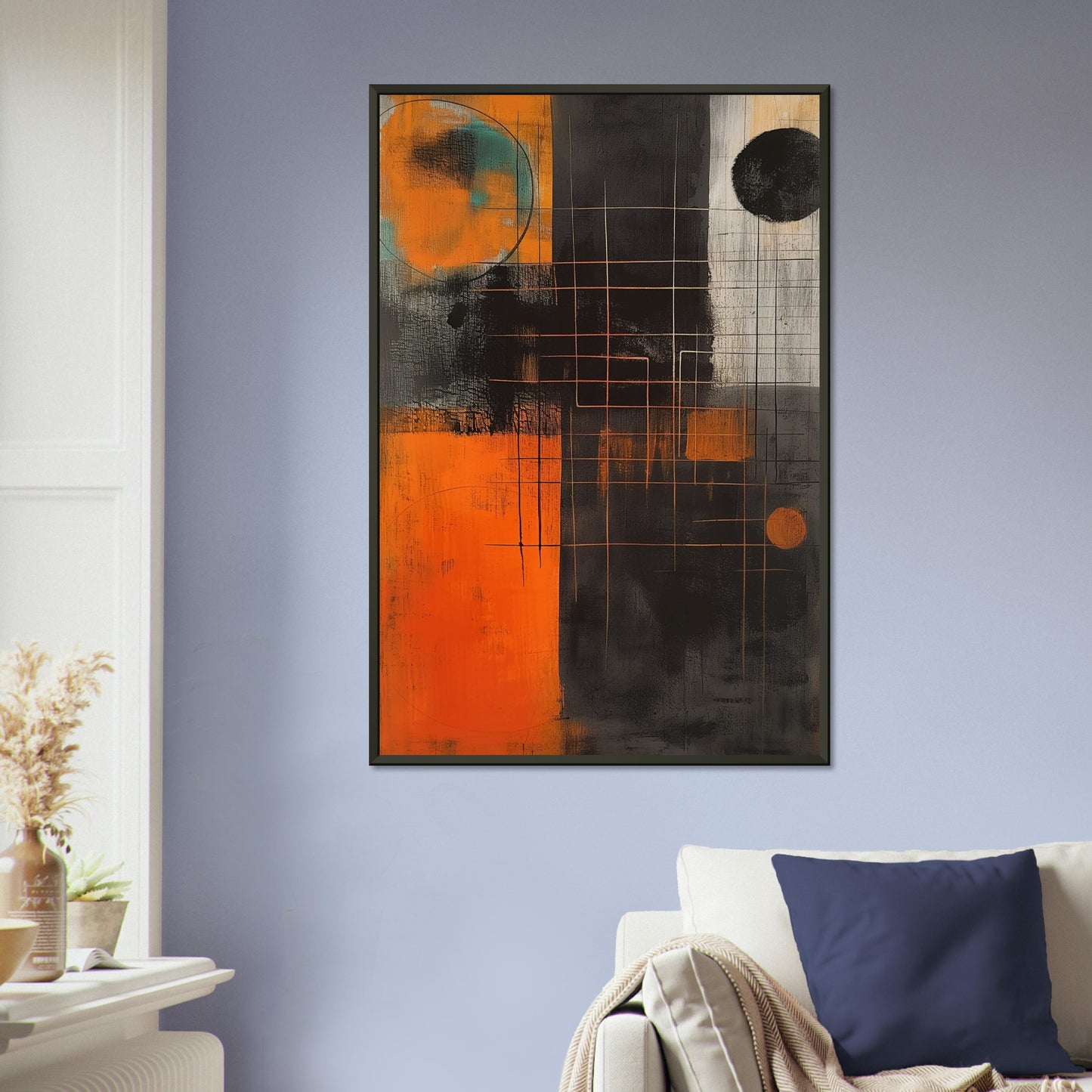 Geometric Dusk - Abstract wall art-print-in-aluminum-frame