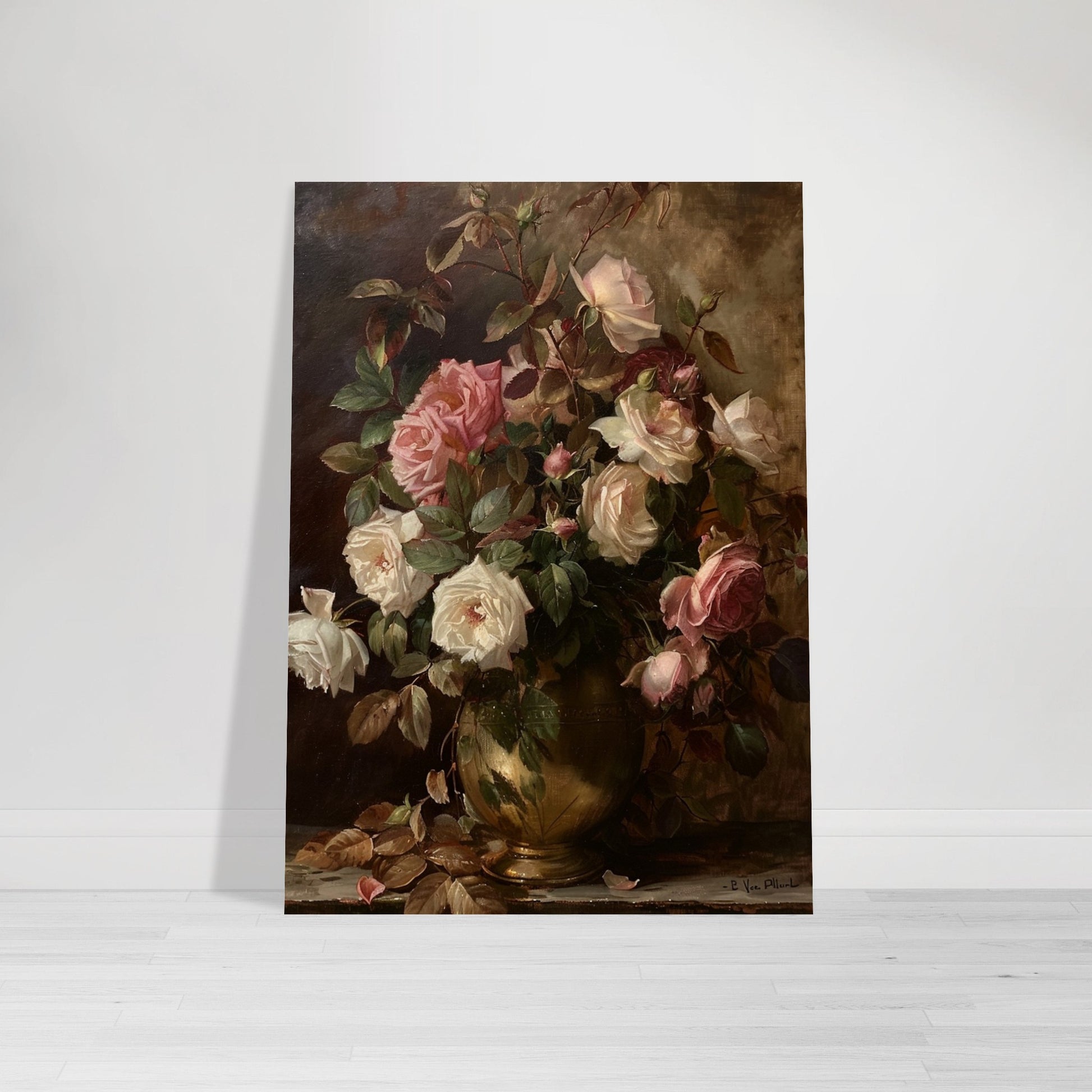 Opulent Blooms - Classical Rose Still Life - Still life art pieces-poster