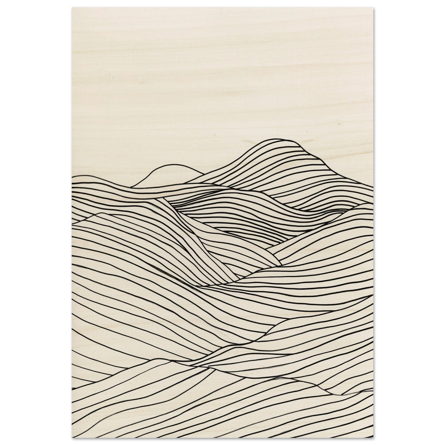 Linear Landscape - Abstract wall art-print-on-wood