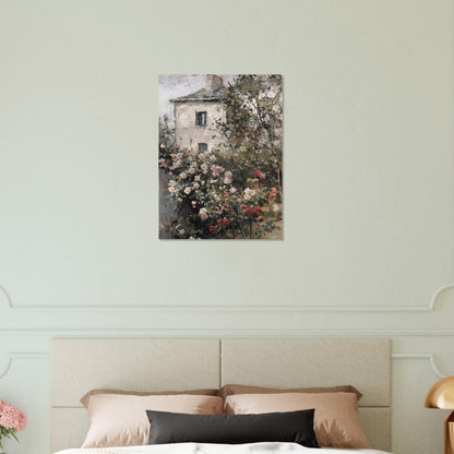 Blossoming Seclusion - The Rose Garden's Secret - Floral Art-print-on-aluminum