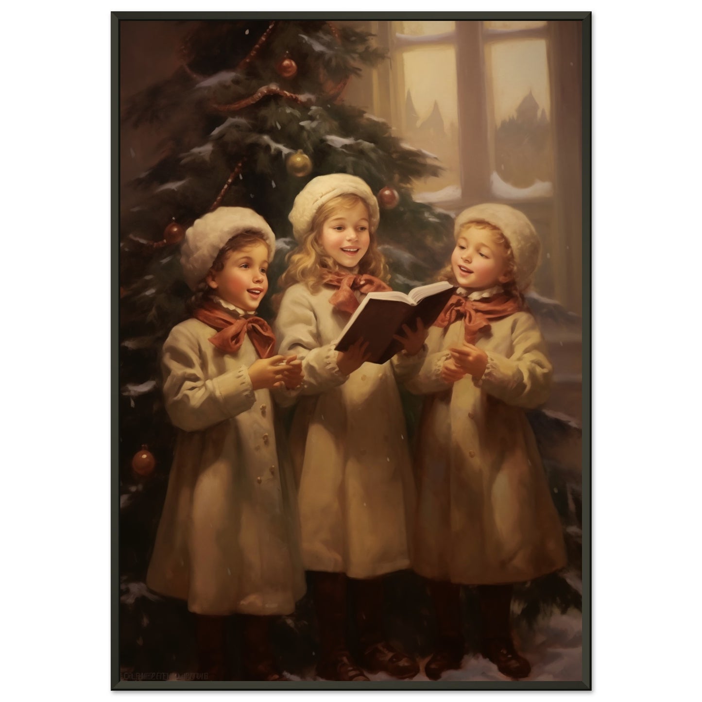 Yuletide Chorus - Joyful Harmony - Fine Arts-print-in-aluminum-frame