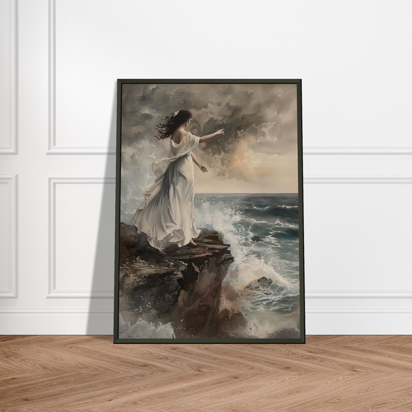 Abyssal Echoes - The Call of the Tides - Classic Art-print-in-aluminum-frame