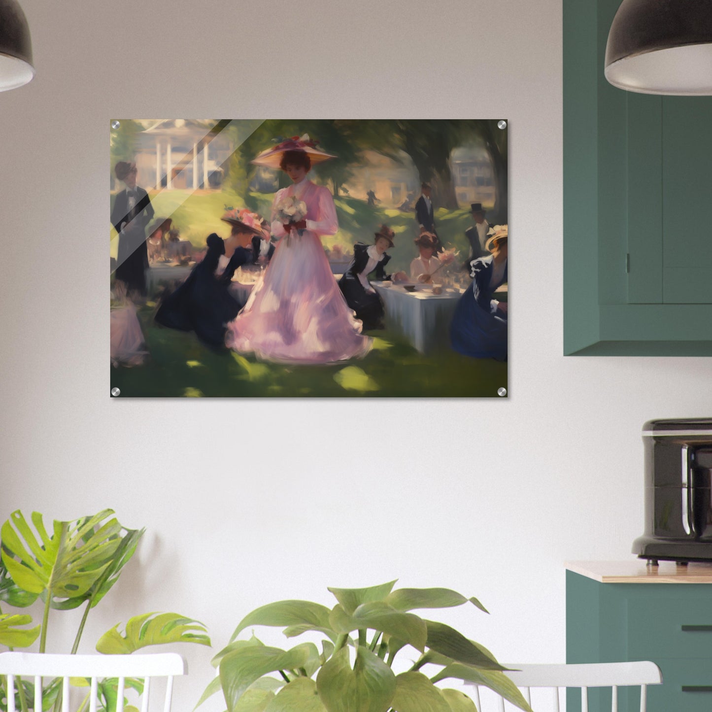 Garden Gala - Elegance Under the Elms - Classic Art-print-on-acrylic