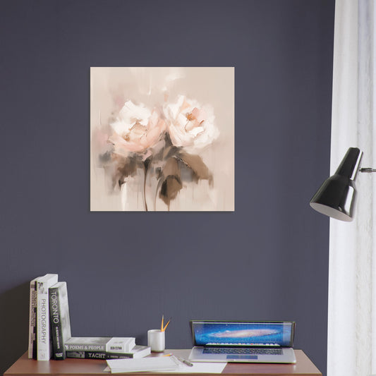 Ballet of Dawn - Gentle Rose Triptych - Abstract Wall Art-print-on-foam-board