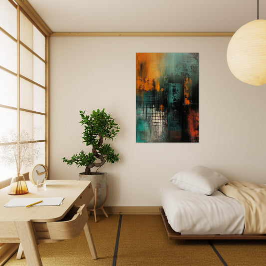 Urban Metamorphosis - Abstract Wall Art-print-on-wood