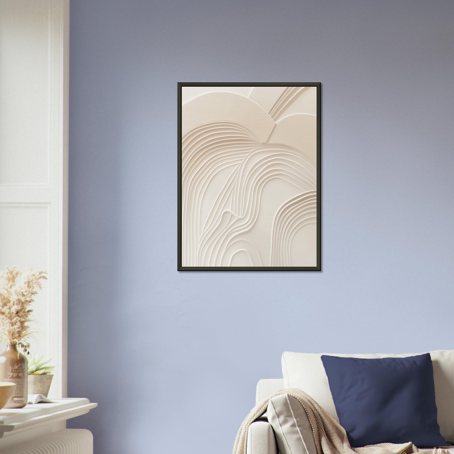 Sculptural Serenity - Abstract wall art-print-in-aluminum-frame