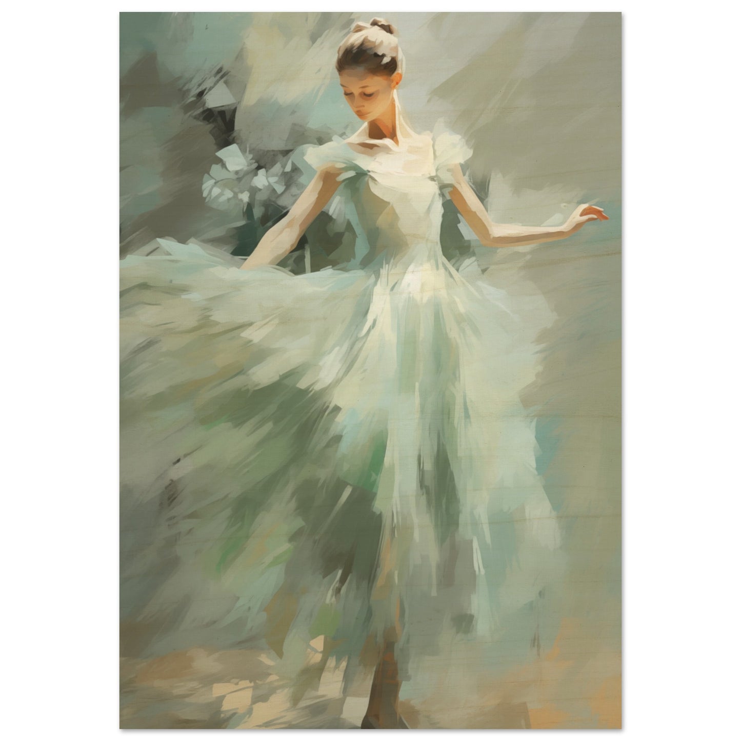 Emerald Elegance - Fine arts-print-on-wood