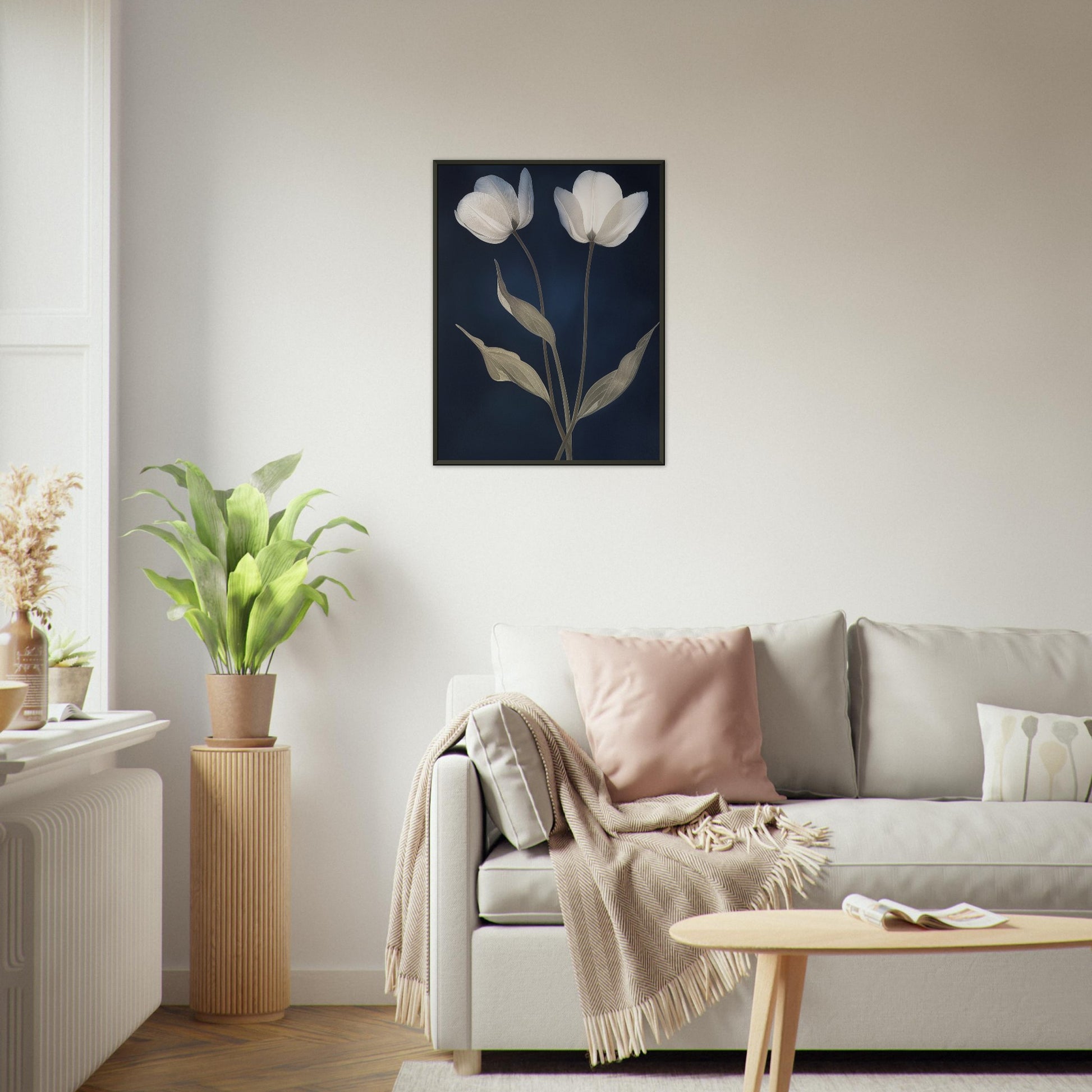 Midnight Blooms - Floral Art-print-in-aluminum-frame