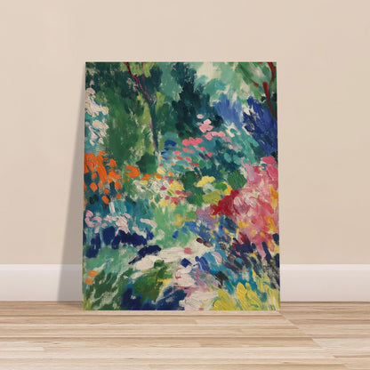 Vibrant Garden Symphony - Abstract Floral Canvas - Abstract Wall Art-poster