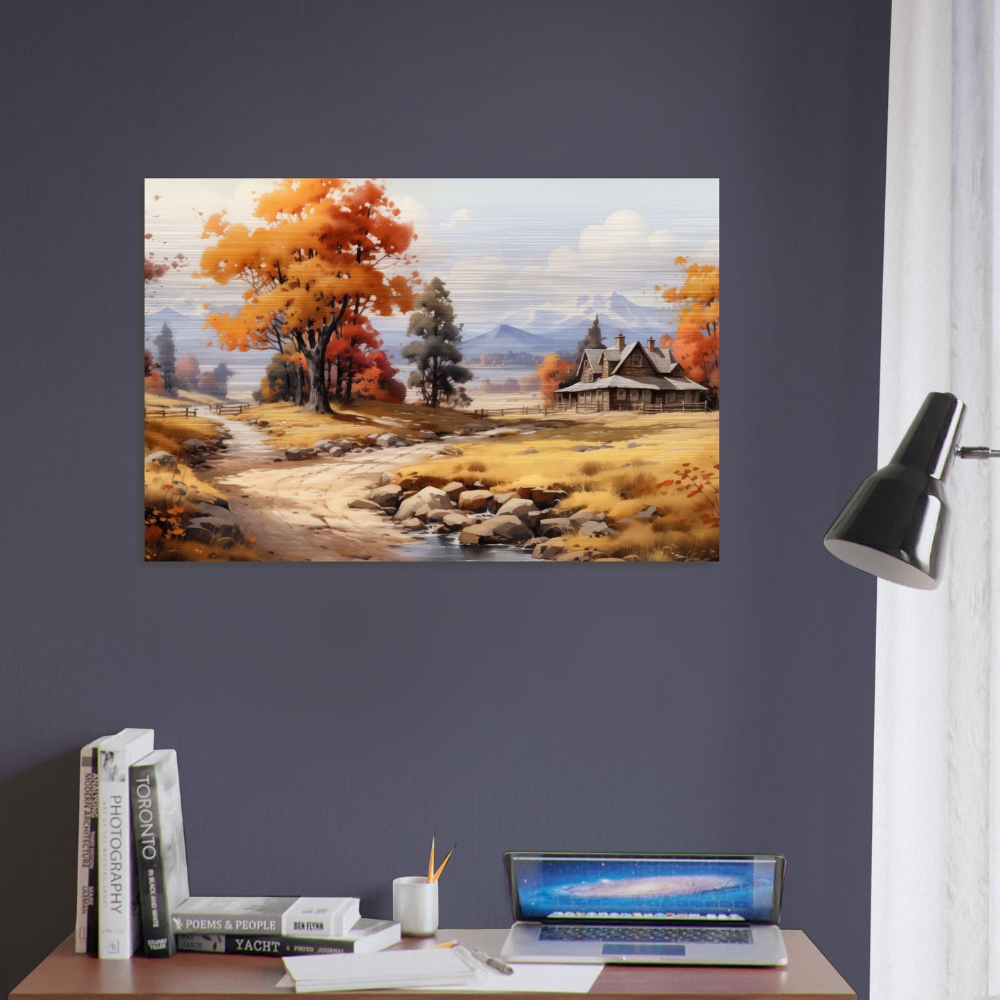 Autumn's Homestead - The Warmth of Seasons - Landscape Art-print-on-aluminum