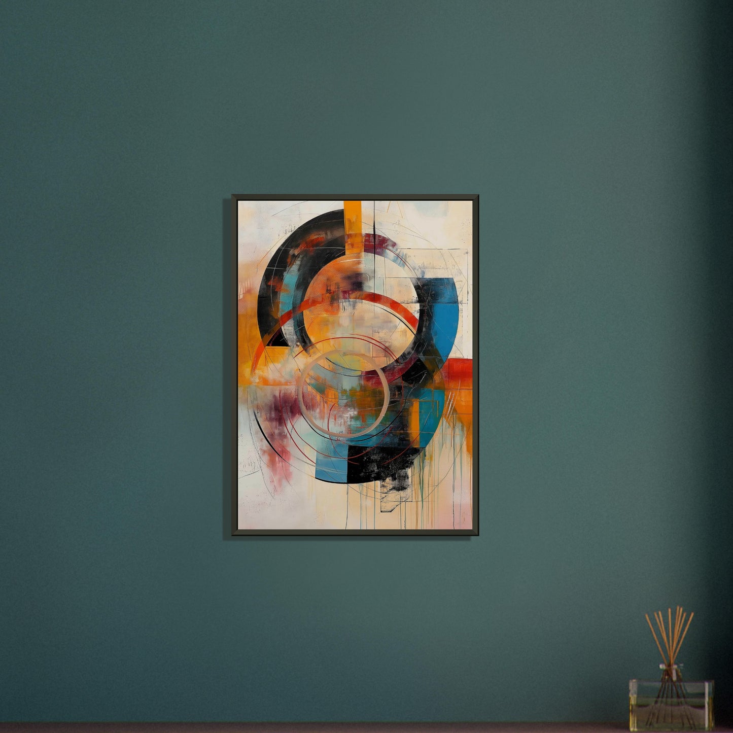 Chromatic Vortex - Modern Abstract Art-print-in-aluminum-frame