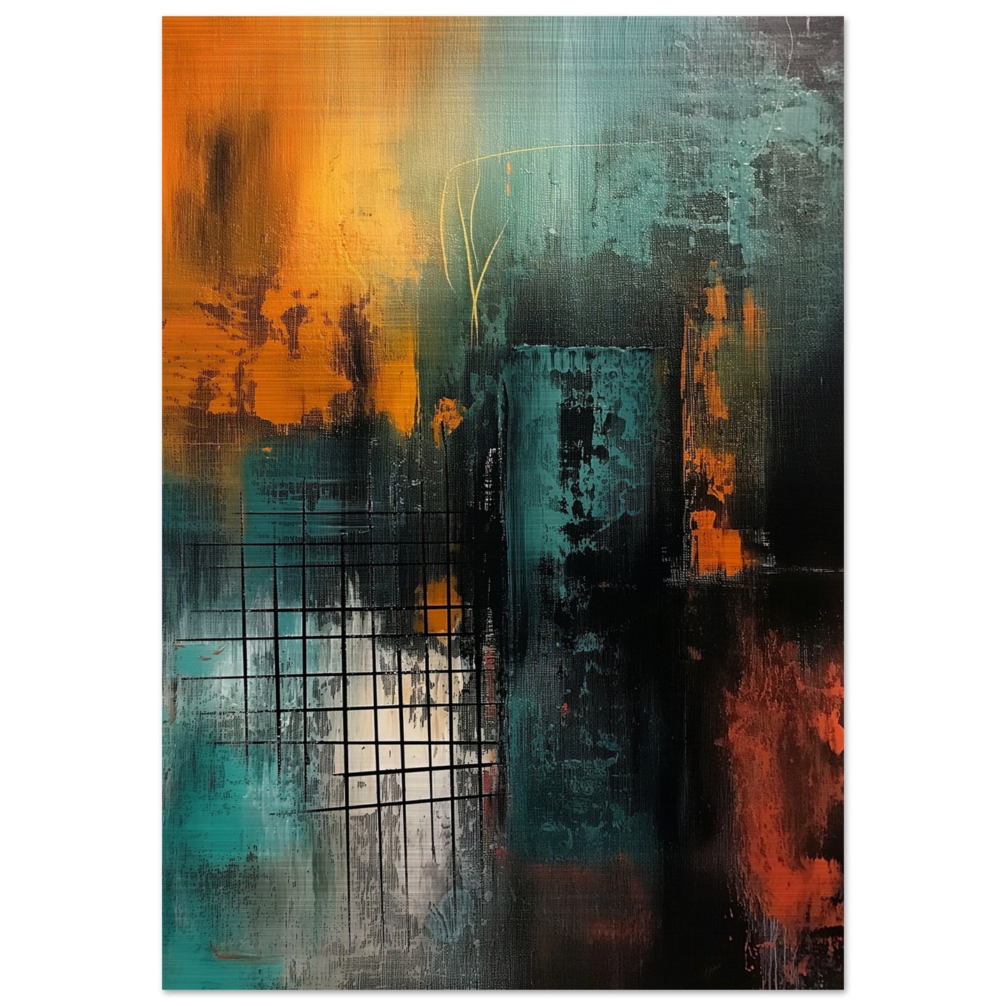 Urban Metamorphosis - Abstract Wall Art-print-on-aluminum