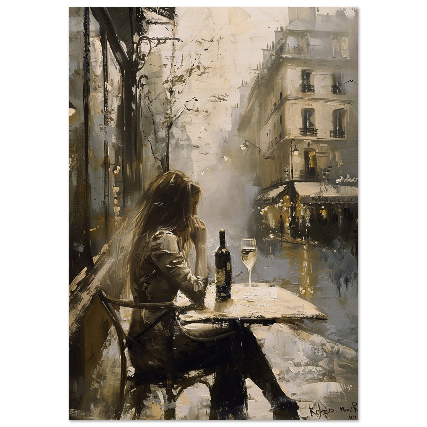 Solo Toast in Paris - Fine arts-print-on-wood