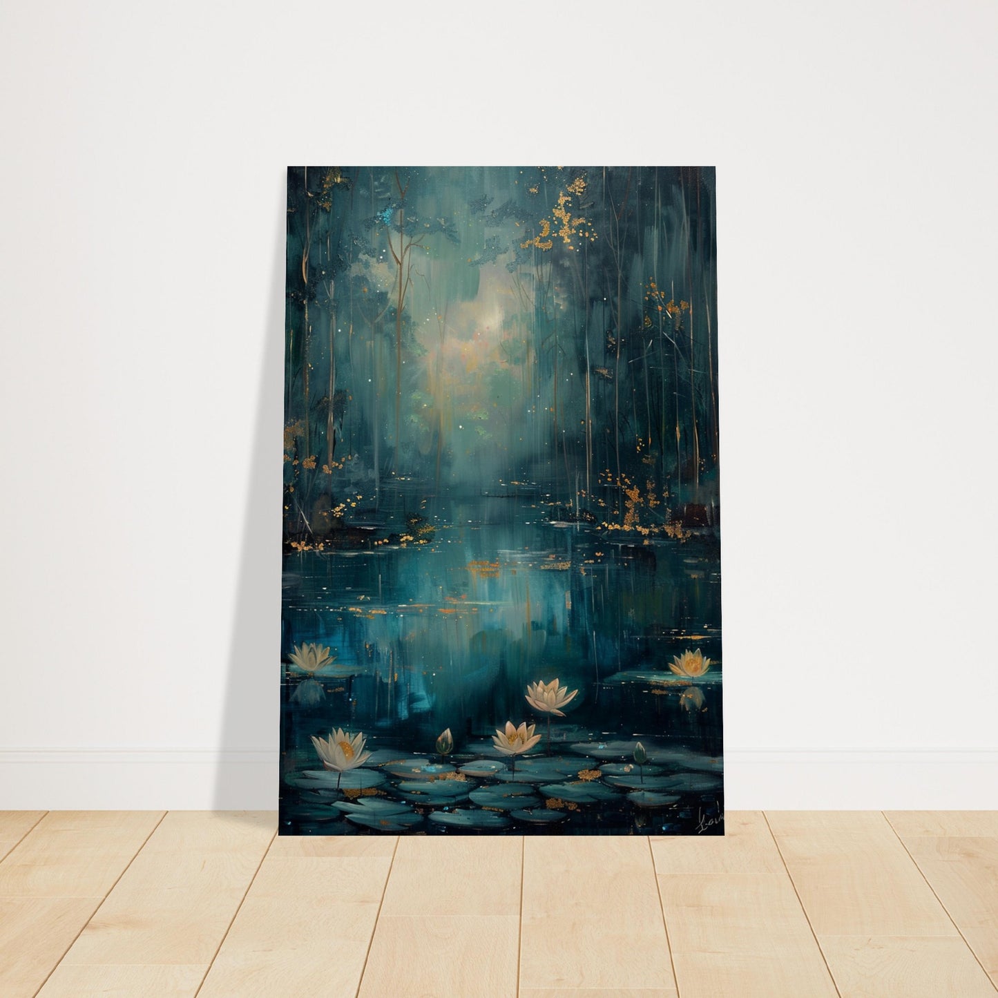 Tranquil Pond - A Serene Water Lily Dreamscape - Fantasy Art-poster