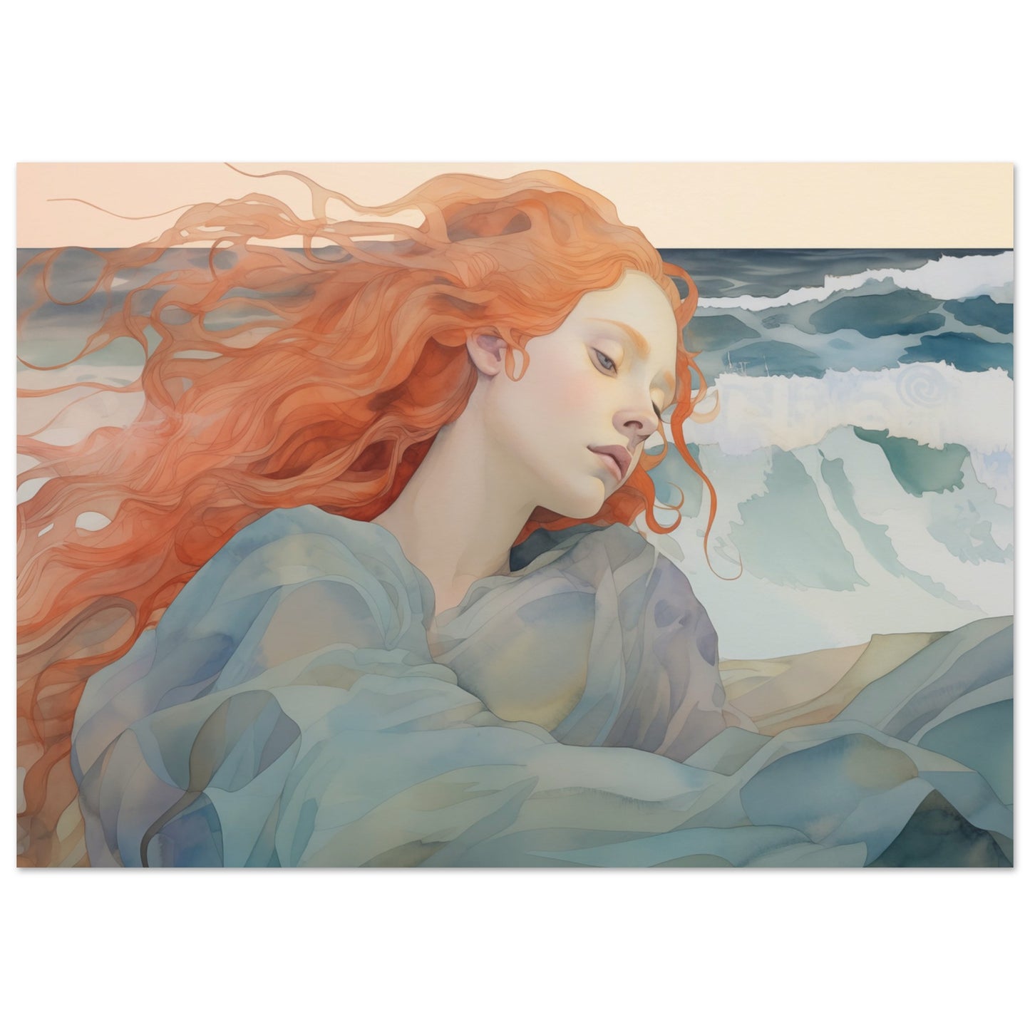 Aegean Whisper - The Melody of the Sea - Fantasy Art-poster