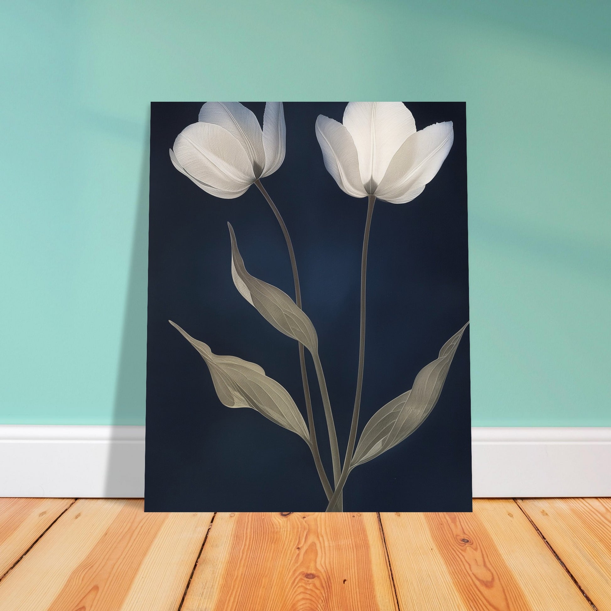 Midnight Blooms - Floral Art-poster