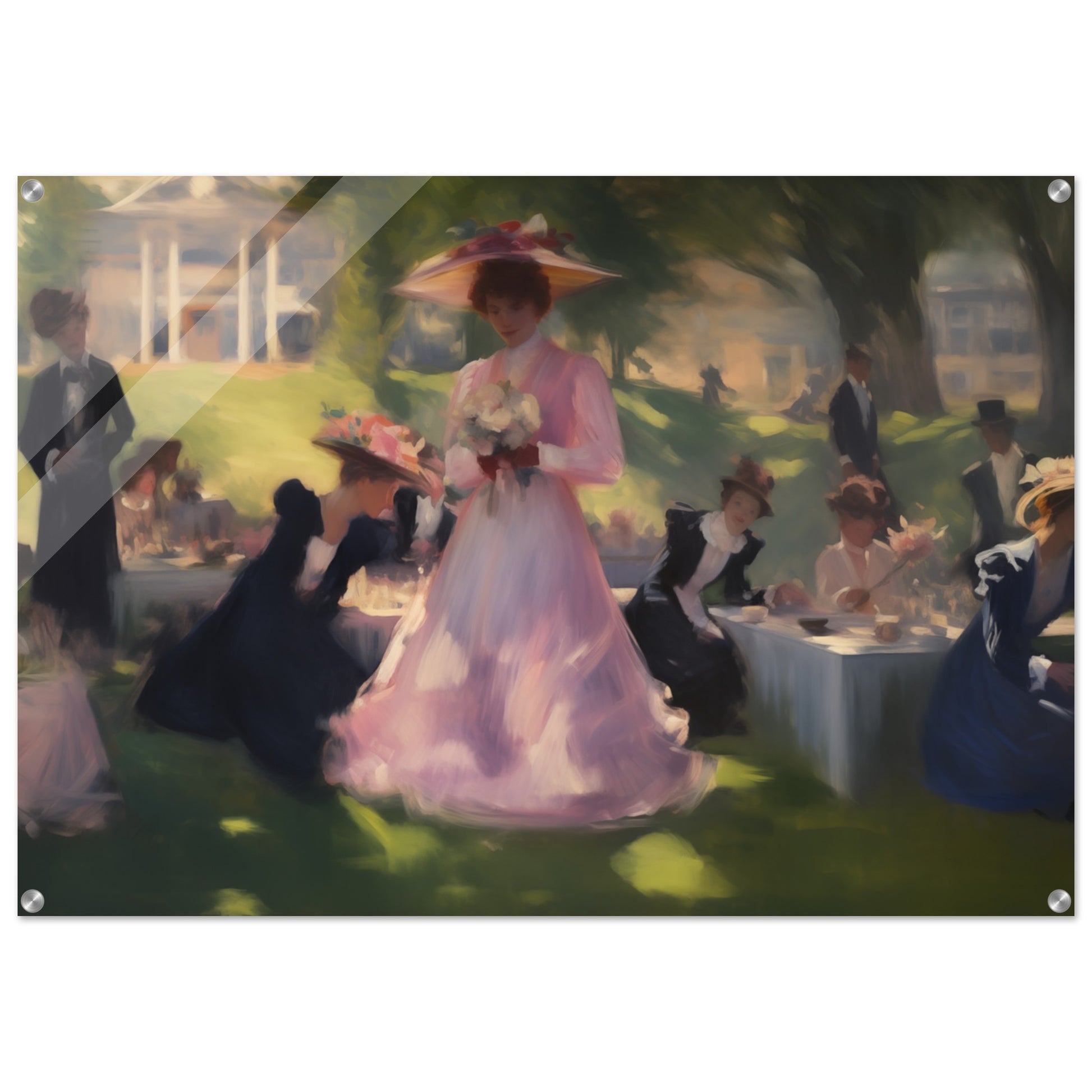 Garden Gala - Elegance Under the Elms - Classic Art-print-on-acrylic