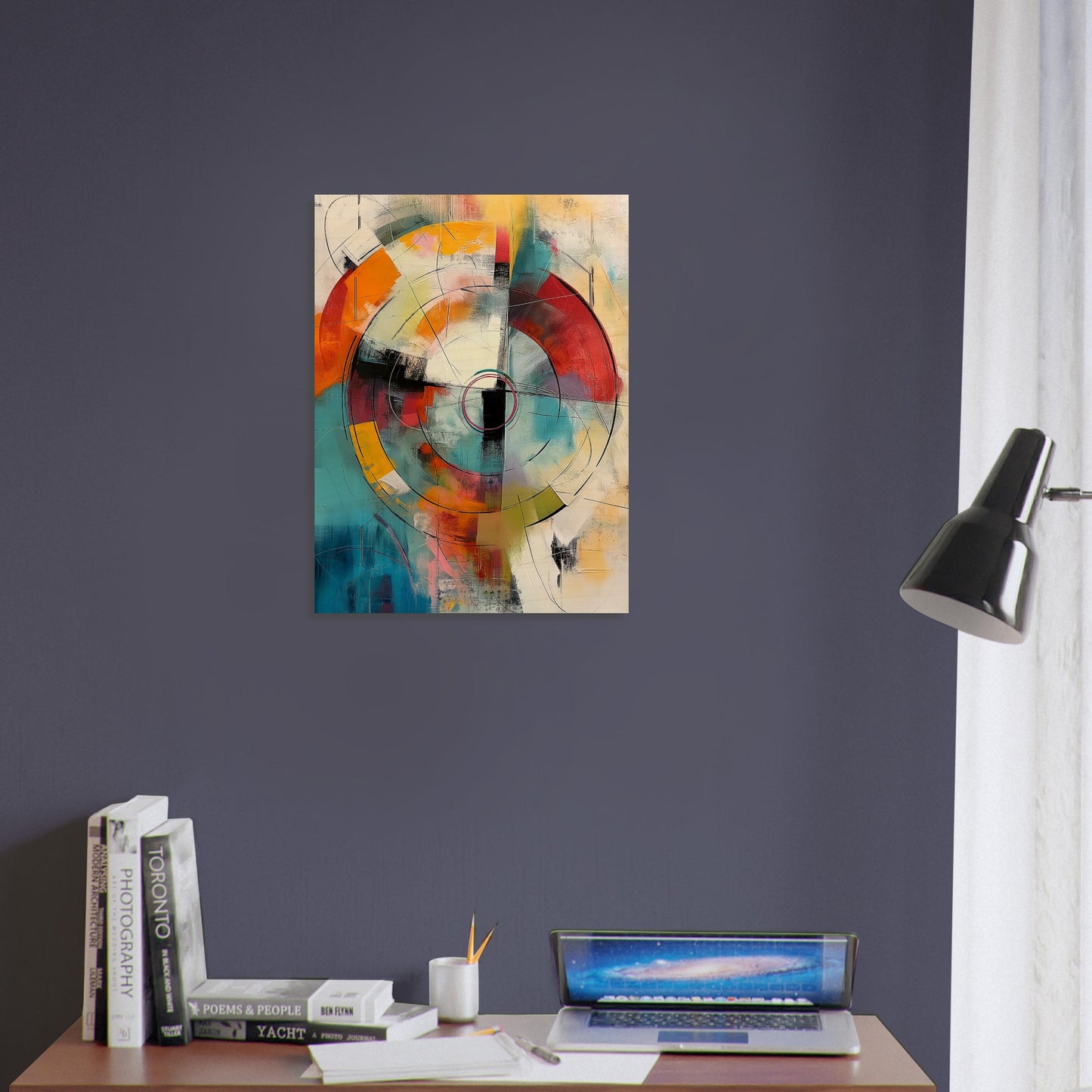 Chromatic Pulse - Modern Abstract Art-print-on-wood