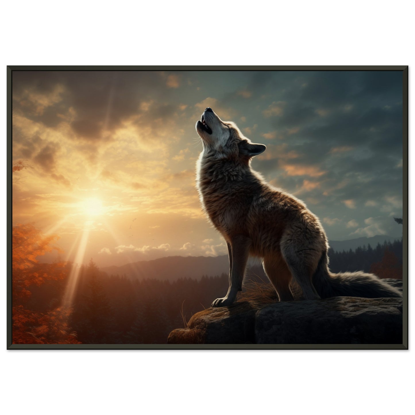 Sunset Serenade - The Call of the Wild - Nature Art-print-in-aluminum-frame