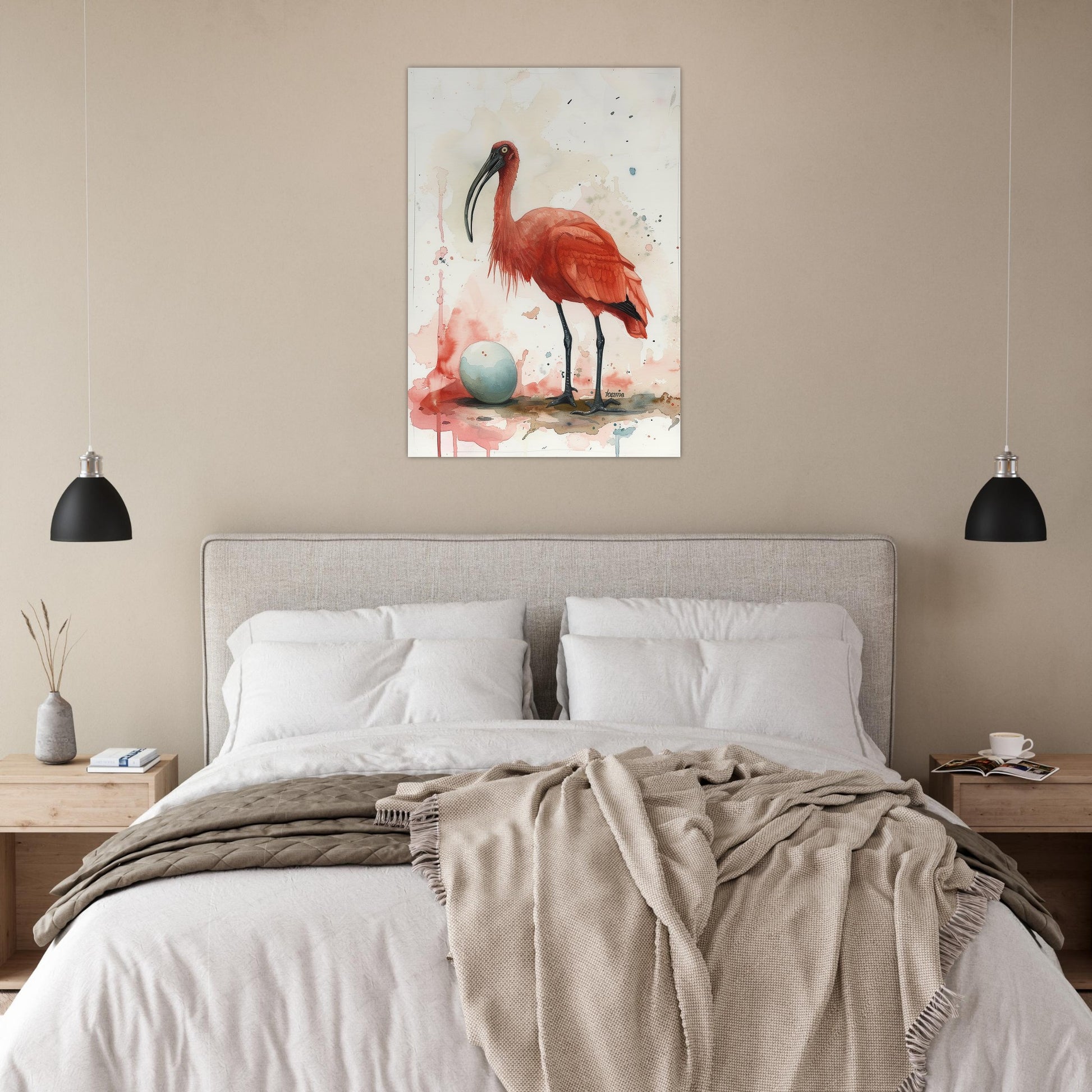 Crimson Sentinel - Elegance in Repose - Nature Art-print-on-foam-board