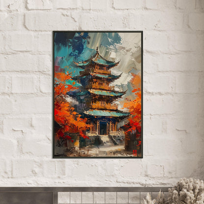 Autumn Monastery - Abstract Wall Art-print-in-aluminum-frame