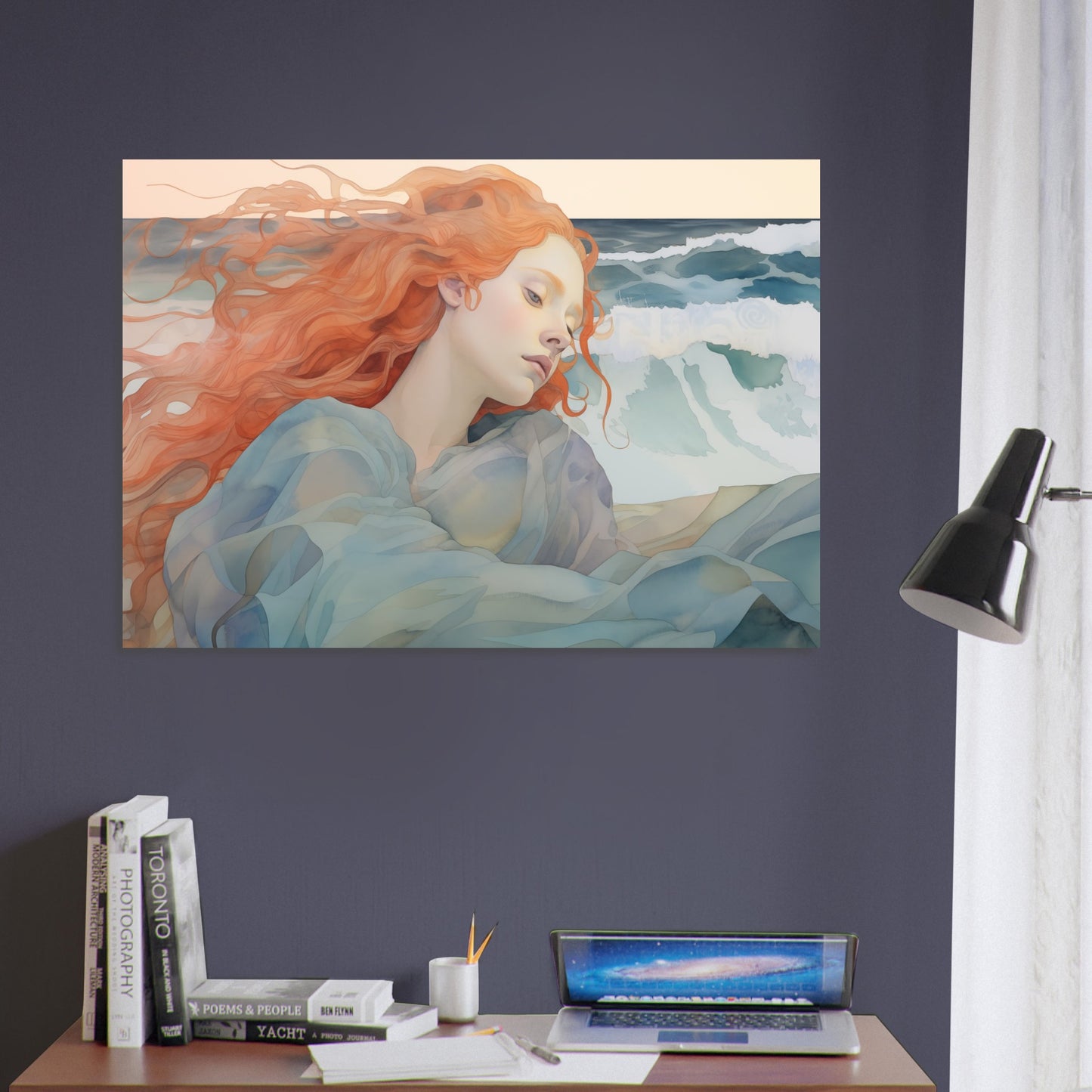 Aegean Whisper - The Melody of the Sea - Fantasy Art-print-on-foam-board