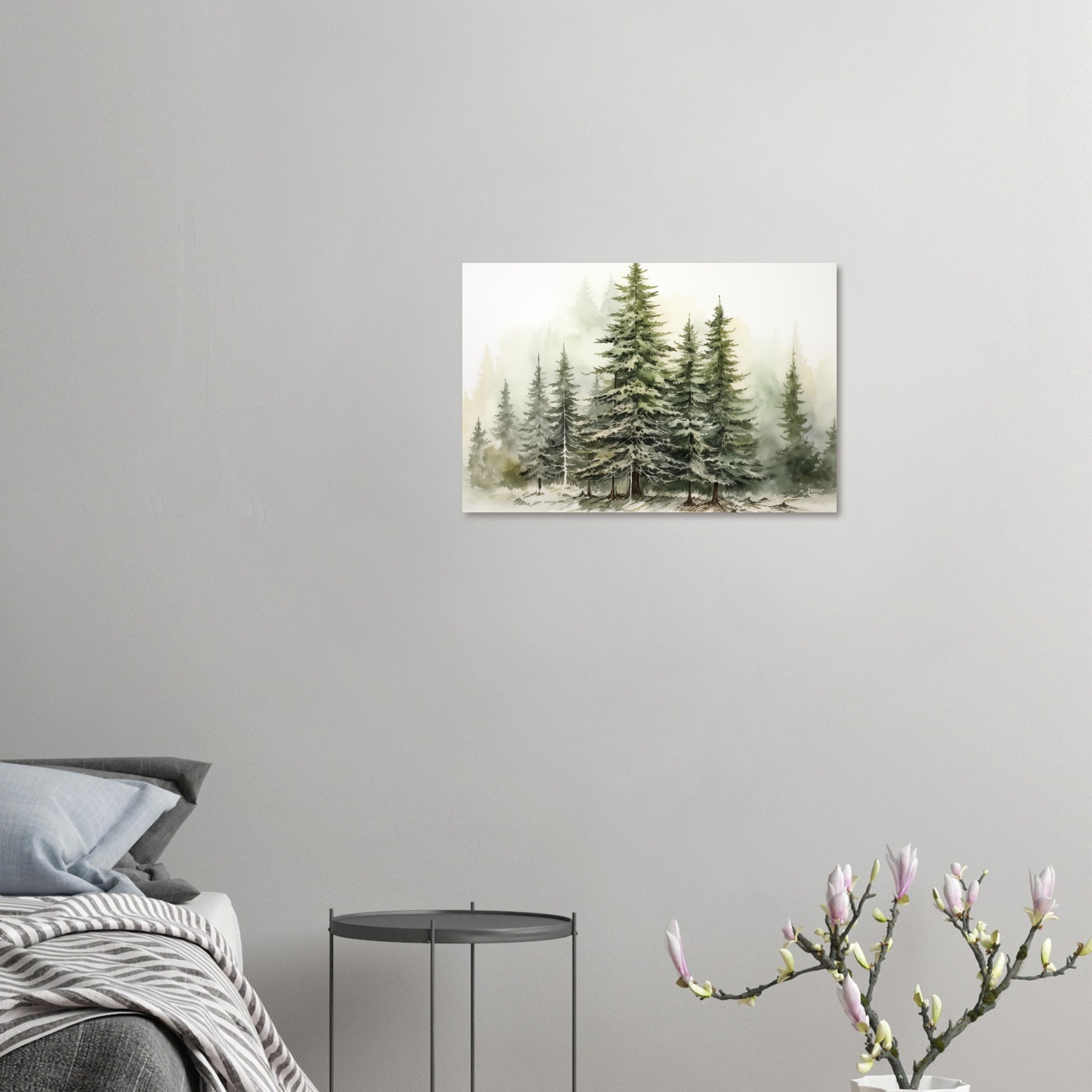 Verdant Veil - The Winter's Slumber - Landscape Art-print-on-foam-board