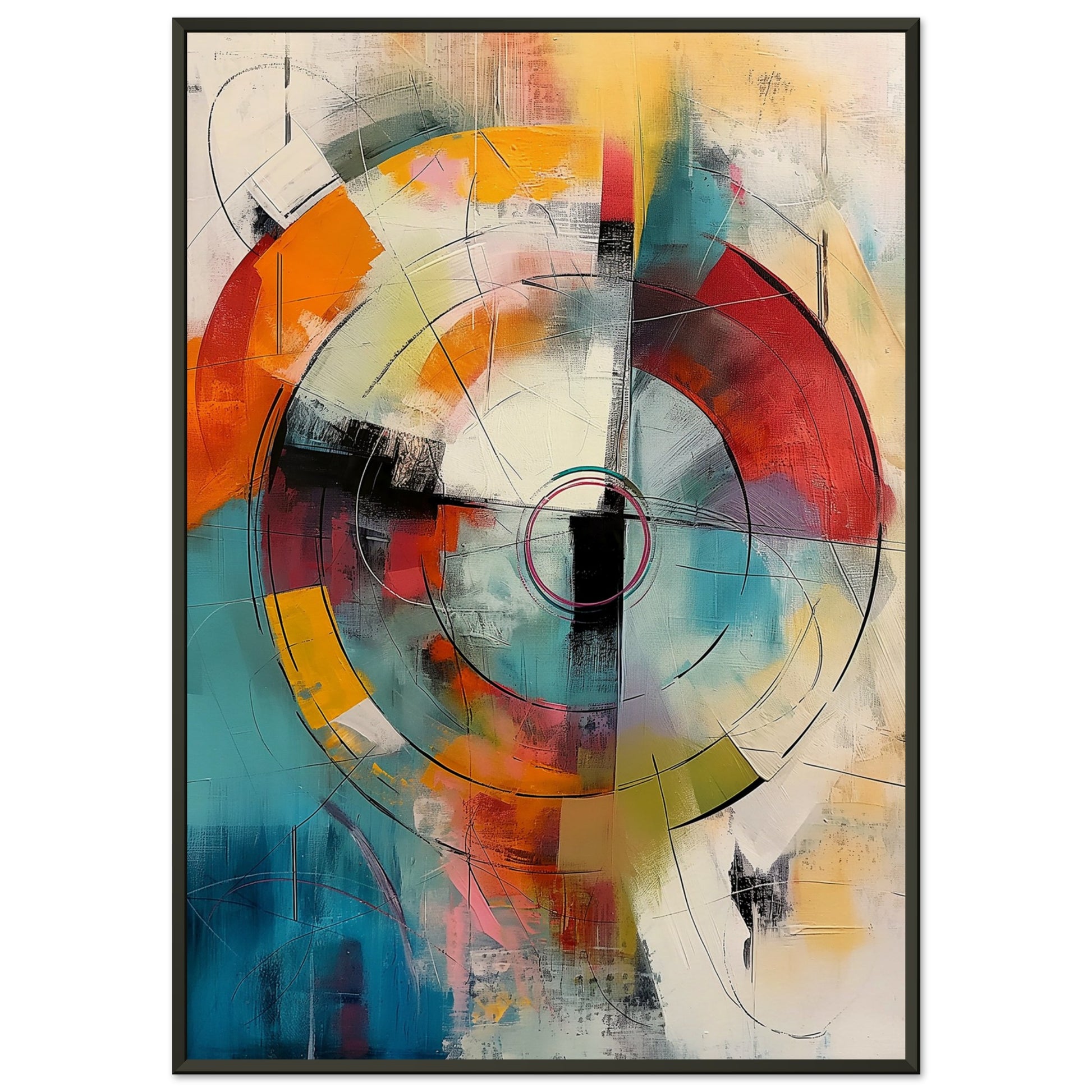 Chromatic Pulse - Modern Abstract Art-print-in-aluminum-frame