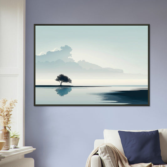 Tranquil Horizons - Landscape Art-print-in-aluminum-frame