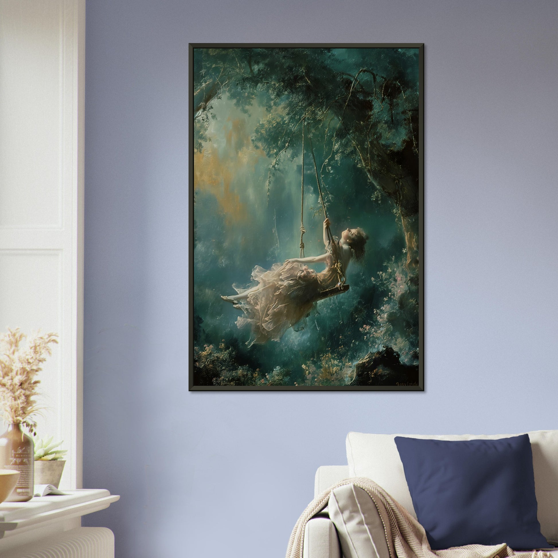 Ethereal Swing - Whispers of Dreams - Classic Art-print-in-aluminum-frame