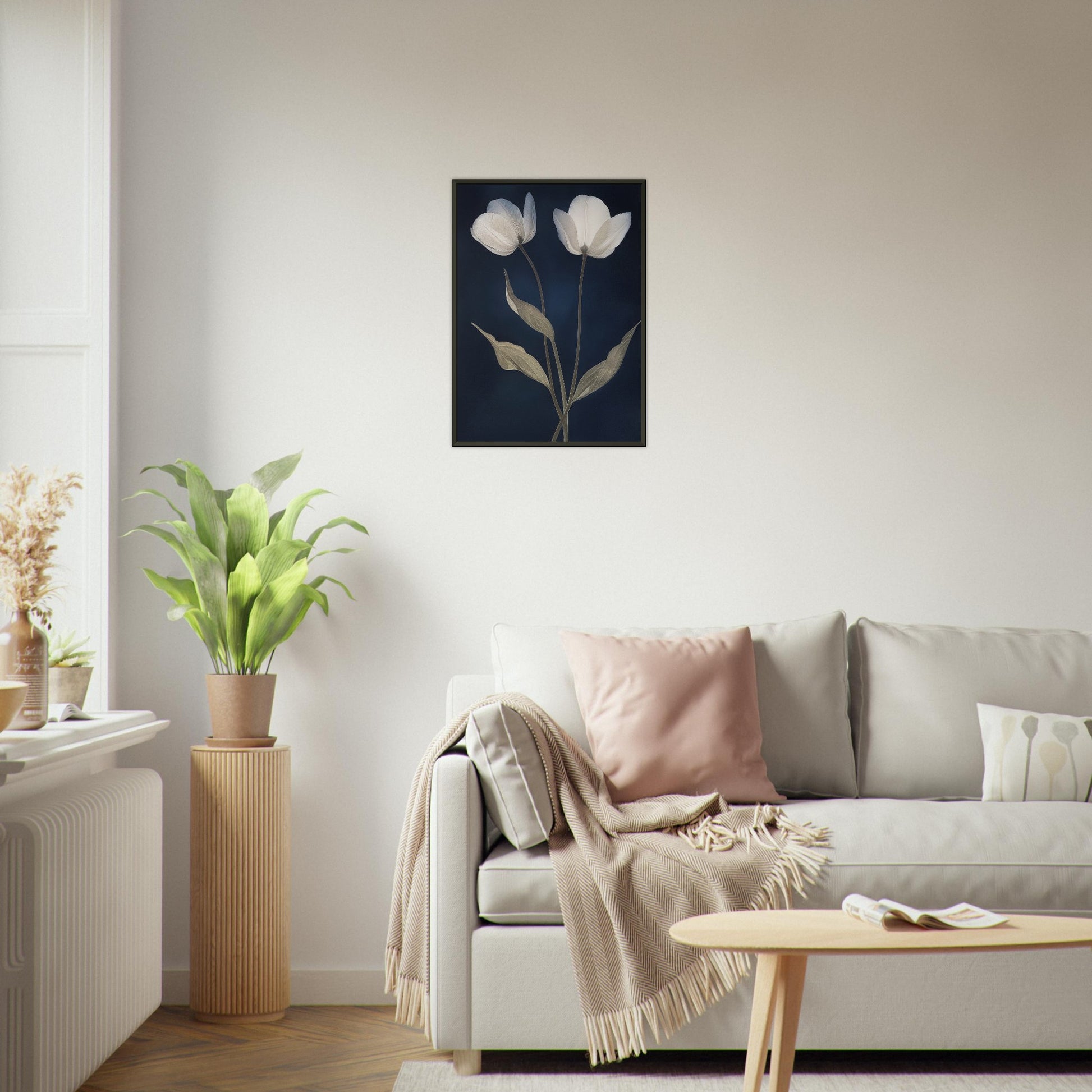 Midnight Blooms - Floral Art-print-in-aluminum-frame