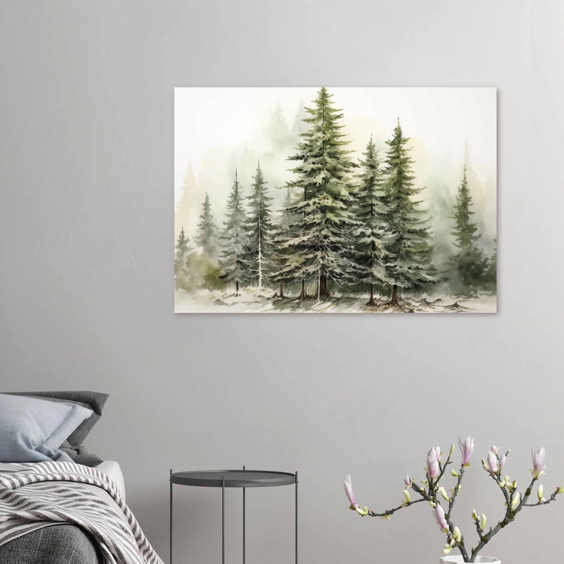 Verdant Veil - The Winter's Slumber - Landscape Art-print-on-foam-board