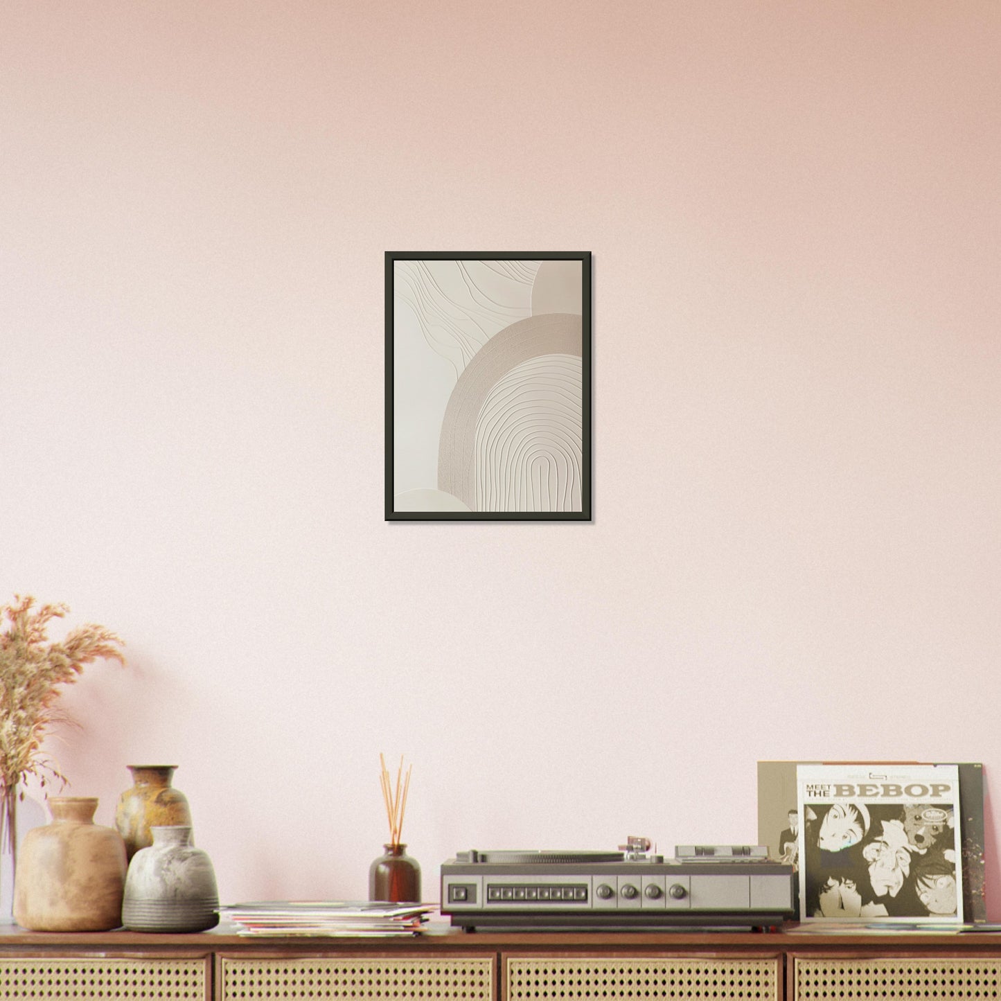 Harmonious Crescents - Abstract wall art-print-in-aluminum-frame