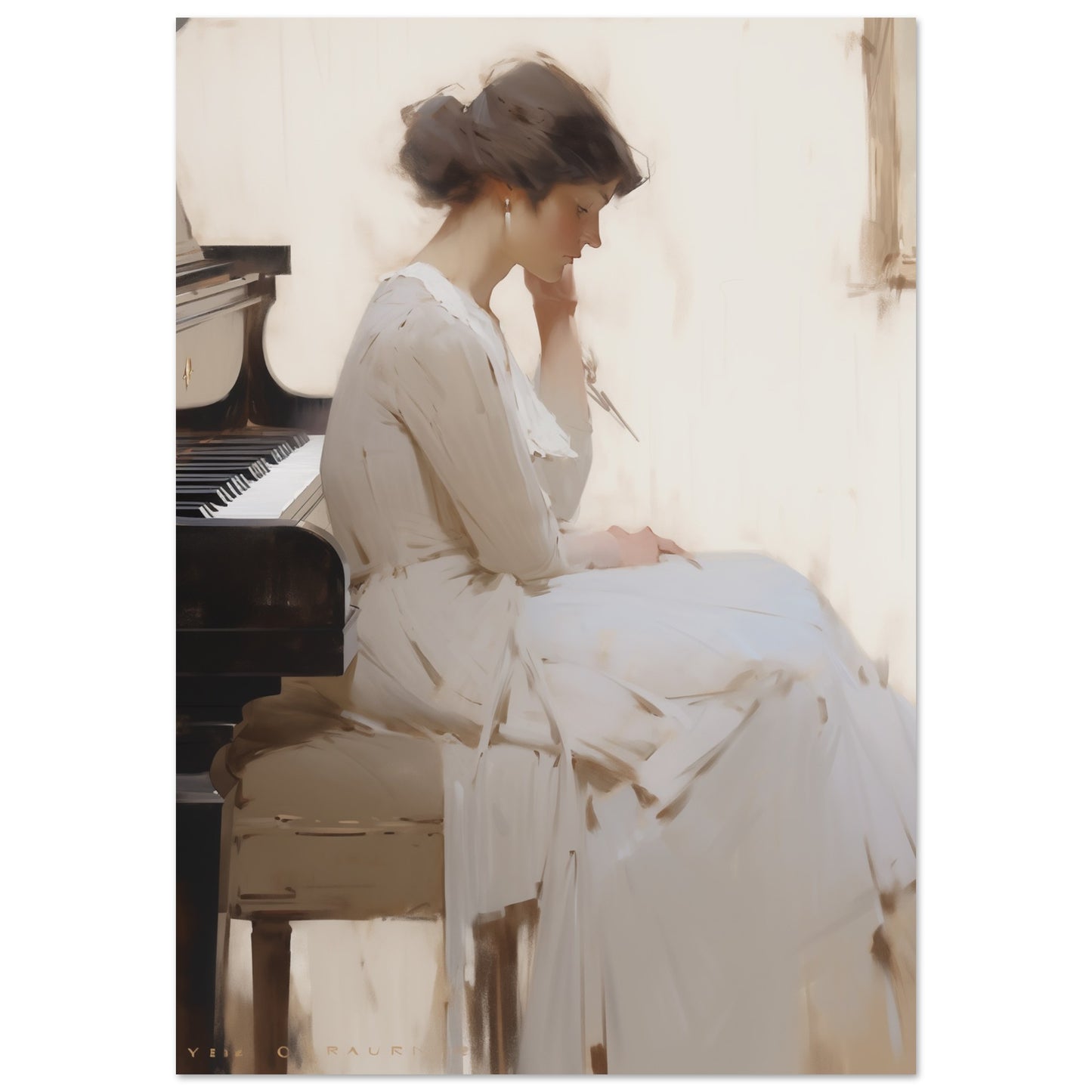 Sonatas Silent Muse A Pensive Melody - Classic Art-print-on-foam-board